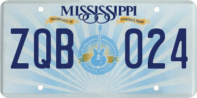 MS license plate ZQB024