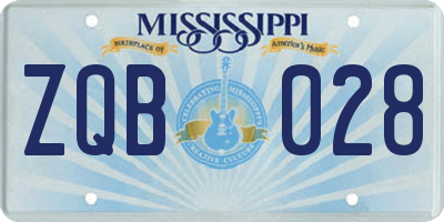 MS license plate ZQB028