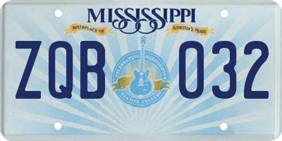 MS license plate ZQB032
