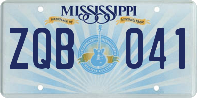 MS license plate ZQB041