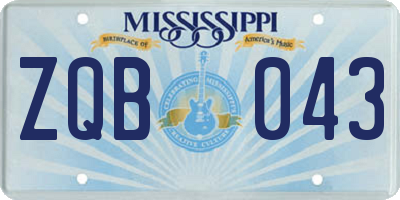 MS license plate ZQB043