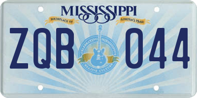 MS license plate ZQB044