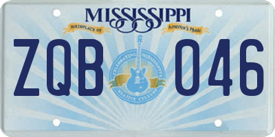 MS license plate ZQB046