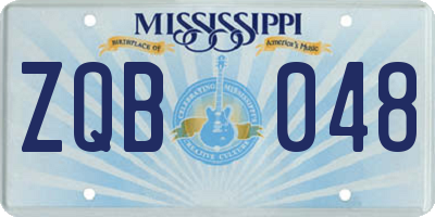 MS license plate ZQB048