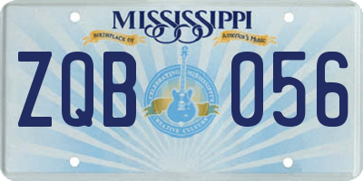 MS license plate ZQB056