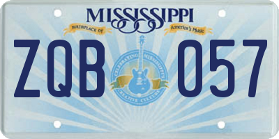 MS license plate ZQB057