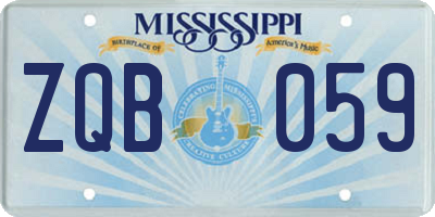 MS license plate ZQB059