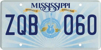 MS license plate ZQB060