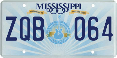 MS license plate ZQB064