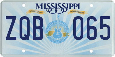 MS license plate ZQB065