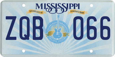 MS license plate ZQB066