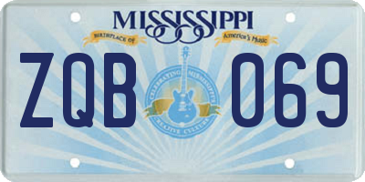 MS license plate ZQB069