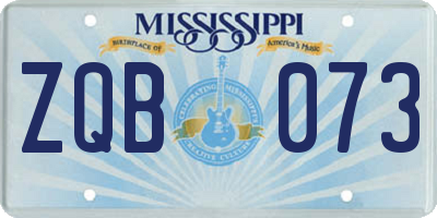 MS license plate ZQB073