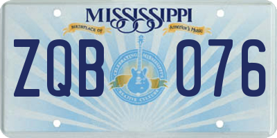MS license plate ZQB076