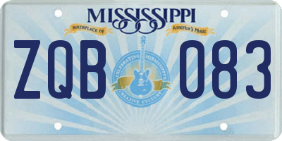 MS license plate ZQB083