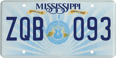 MS license plate ZQB093