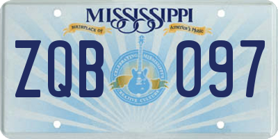 MS license plate ZQB097