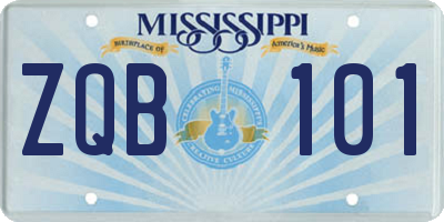 MS license plate ZQB101