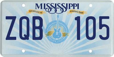 MS license plate ZQB105