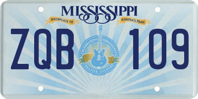 MS license plate ZQB109