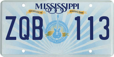 MS license plate ZQB113