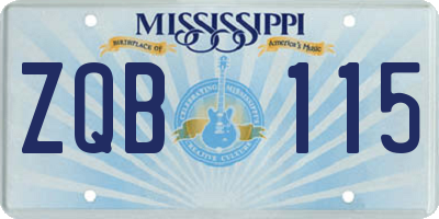 MS license plate ZQB115