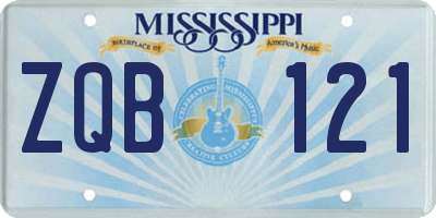 MS license plate ZQB121