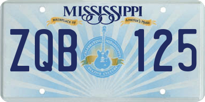 MS license plate ZQB125