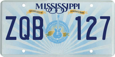 MS license plate ZQB127
