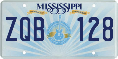 MS license plate ZQB128