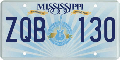 MS license plate ZQB130