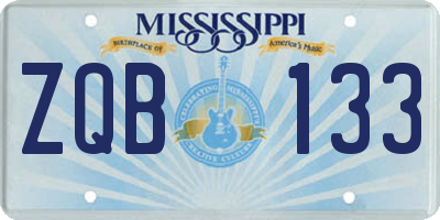 MS license plate ZQB133
