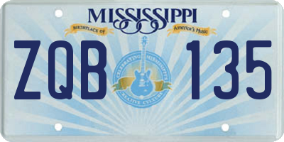 MS license plate ZQB135