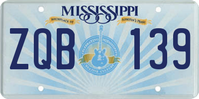 MS license plate ZQB139