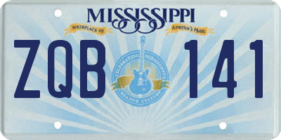 MS license plate ZQB141