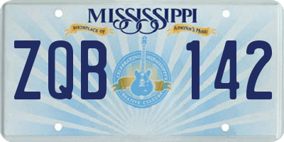 MS license plate ZQB142
