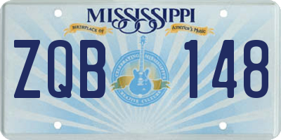 MS license plate ZQB148