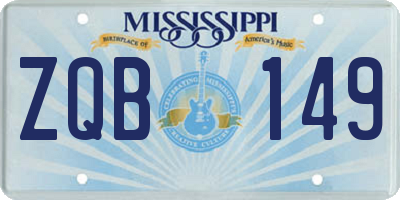 MS license plate ZQB149