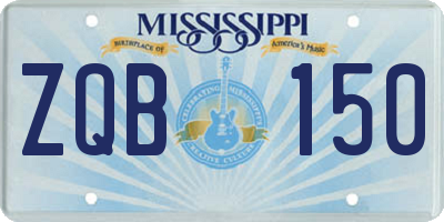 MS license plate ZQB150