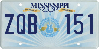 MS license plate ZQB151