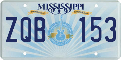 MS license plate ZQB153