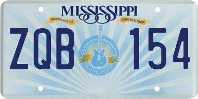 MS license plate ZQB154