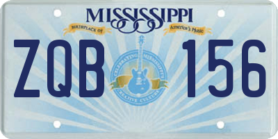 MS license plate ZQB156
