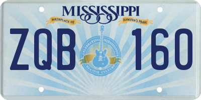 MS license plate ZQB160