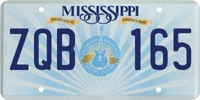 MS license plate ZQB165