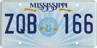 MS license plate ZQB166