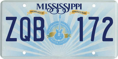 MS license plate ZQB172