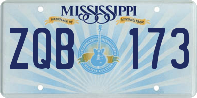 MS license plate ZQB173