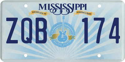 MS license plate ZQB174