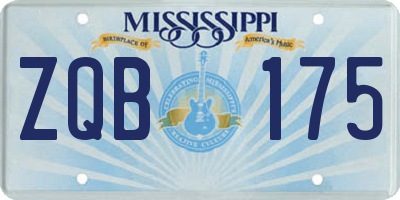 MS license plate ZQB175